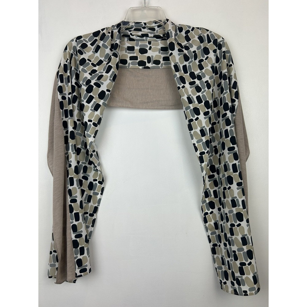 Echo Scarf Rectangle Beige Geometric Print 70" x 16" Unique